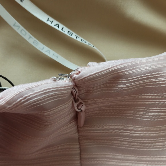NWT Halston Heritage Strapless Ruffle Pink Mini Dress - Picture 8 of 14